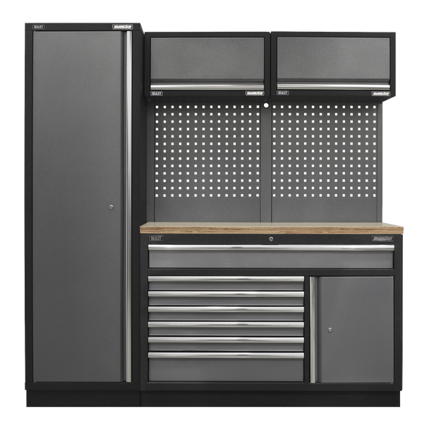 Sealey APMSSTACK09W | Superline PRO Storage System with Pressed Wood Worktop 1.96m