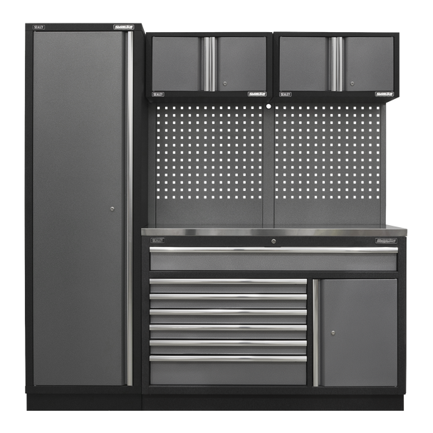 Sealey APMSSTACK10SS | Superline PRO Storage System with Stainless Steel Worktop 1.96m