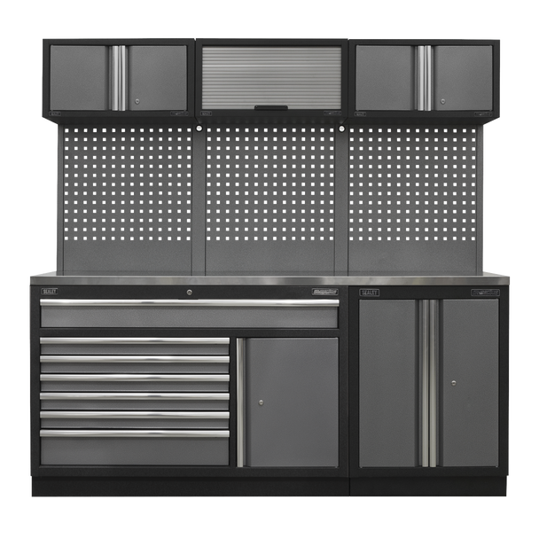 Sealey APMSSTACK11SS | Superline PRO Storage System with Stainless Steel Worktop 2.04m