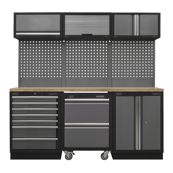 Sealey APMSSTACK12W | Superline PRO Storage System with Pressed Wood Worktop 2.04m
