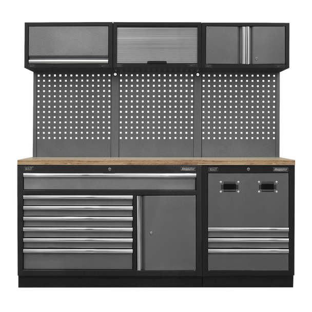 Sealey APMSSTACK14W | Superline PRO Modular Storage System Combo with Pressed Wood Worktop