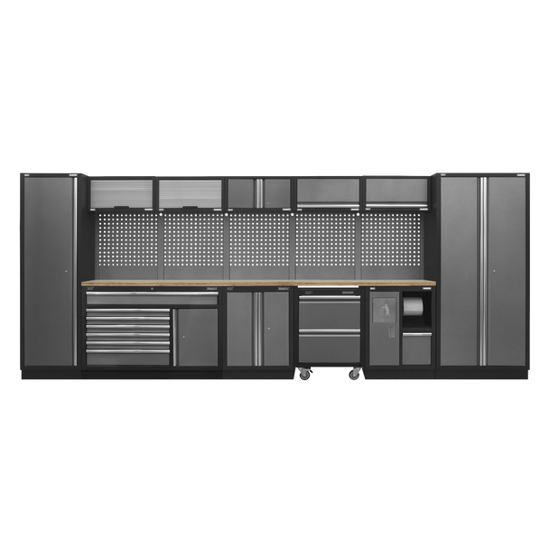 Sealey APMSSTACK15W | Superline PRO Storage System with Pressed Wood Worktop 4.92m