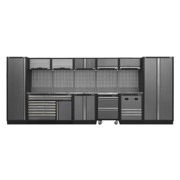 Sealey APMSSTACK16SS | Superline PRO Storage System with Stainless Steel Worktop 4.92m