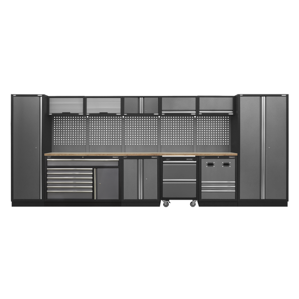 Sealey APMSSTACK16W | Superline PRO Storage System with Pressed Wood Worktop 4.92m