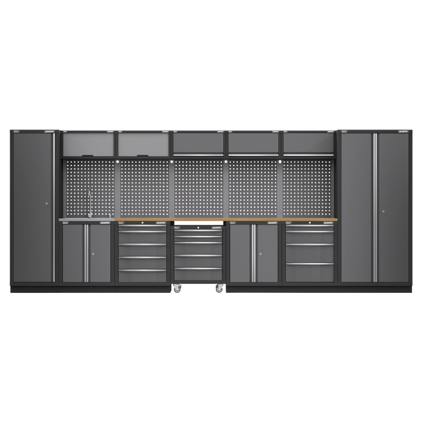 Sealey APMSSTACK17W | Superline PRO Storage System with Pressed Wood Worktop 4.92m