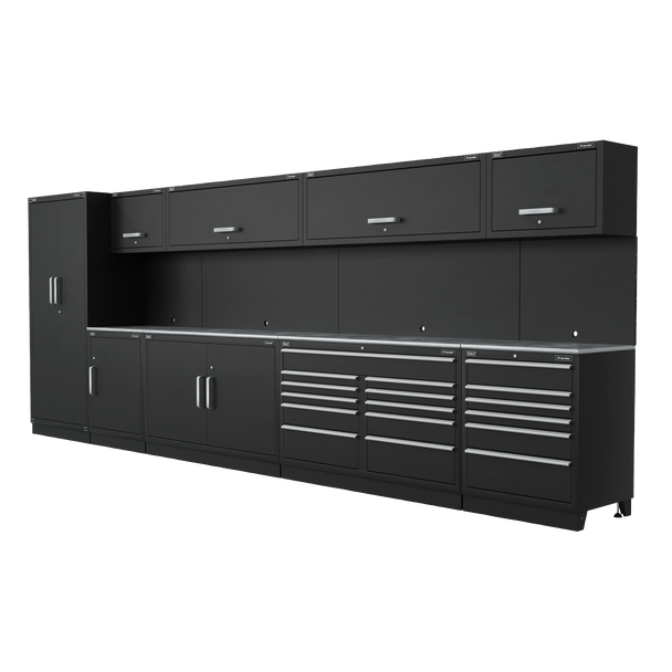 Sealey APMSSTEEL | Premier Storage System with Stainless Worktop 5.58m