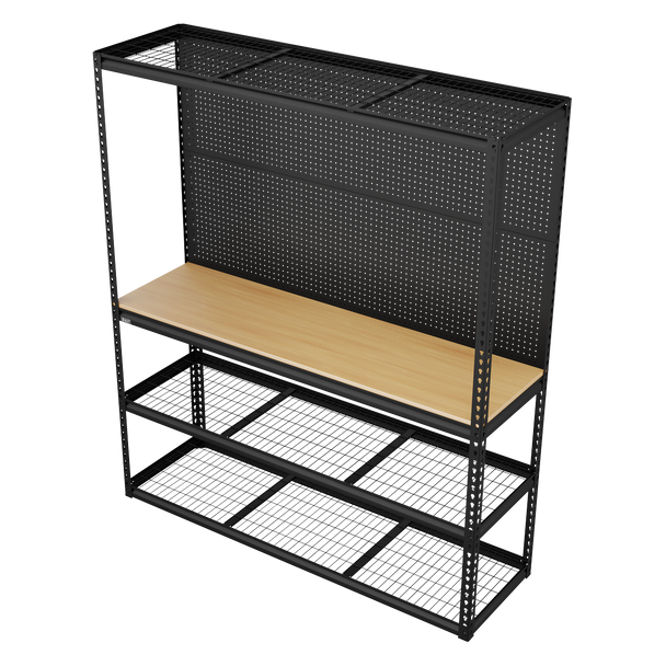 Sealey APMWB1 | Heavy-Duty Modular Workbench with Racking & Pegboard 1820mm 300kg Capacity Per Level