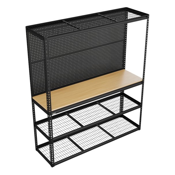 Sealey APMWB1 | Heavy-Duty Modular Workbench with Racking & Pegboard 1820mm 300kg Capacity Per Level