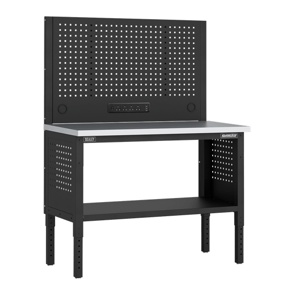 Sealey APMWB50COMBOSS ⏐ Superline PRO® Modular Workbench with Pegboard Back Panel Stainless Steel Worktop 1265mm