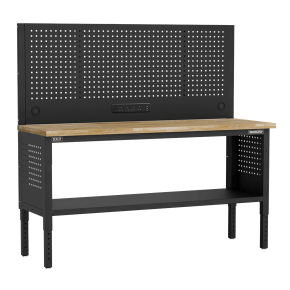 Sealey APMWB72COMBOW ⏐ Superline PRO® Modular Workbench with Pegboard Back Panel Wooden Worktop 1830mm