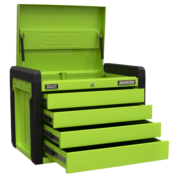 Sealey APPD4G | Superline PRO Push-to-Open Topchest 4 Drawer - Green