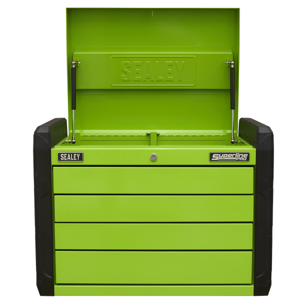 Sealey APPD4G | Superline PRO Push-to-Open Topchest 4 Drawer - Green