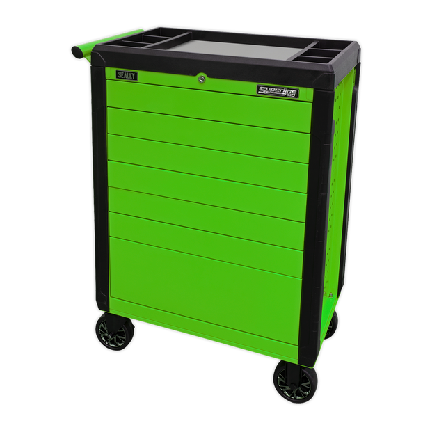 Sealey APPD7G | Superline PRO Push-To-Open Rollcab 7 Drawer - Green