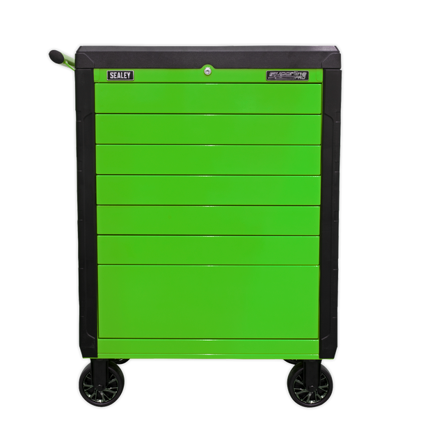Sealey APPD7G | Superline PRO Push-To-Open Rollcab 7 Drawer - Green