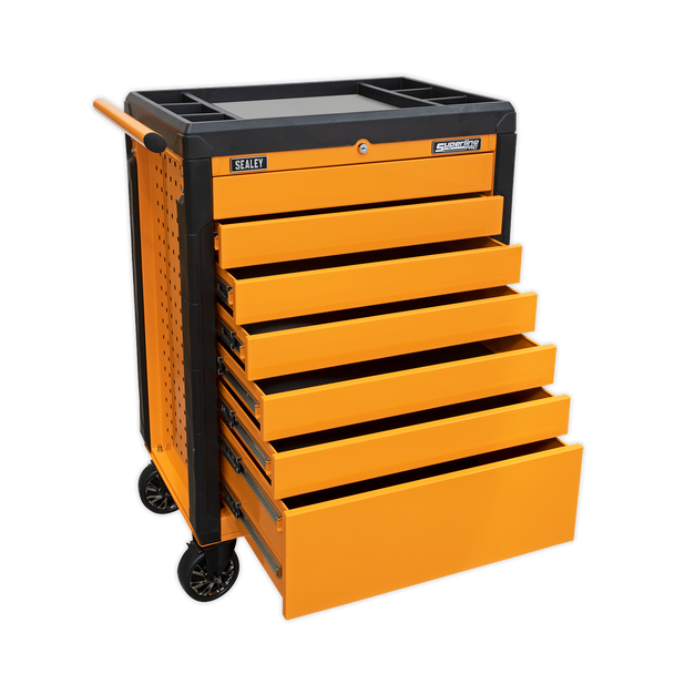 Sealey APPD7O | Superline PRO Push-To-Open Rollcab 7 Drawer - Orange