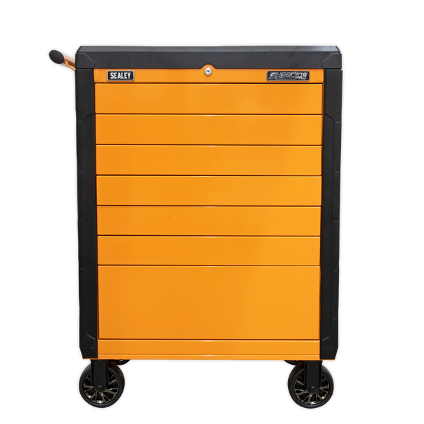 Sealey APPD7O | Superline PRO Push-To-Open Rollcab 7 Drawer - Orange