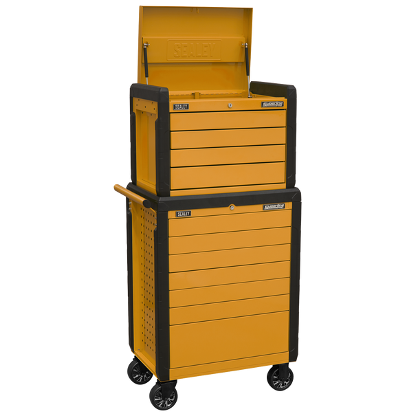 Sealey APPDSTACKO | Superline PRO Push-To-Open Topchest & Rollcab Combination 11 Drawer - Orange
