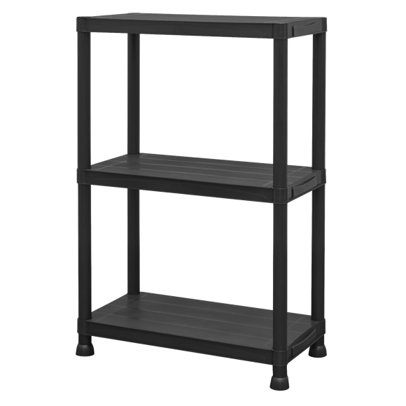 Sealey APPR3 ⏐ Plastic Racking Unit with 3 Shelves 25kg Capacity Per Level