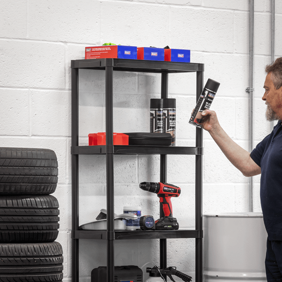 Sealey APPR5 ⏐ Plastic Racking Unit with 5 Shelves 25kg Capacity Per Level