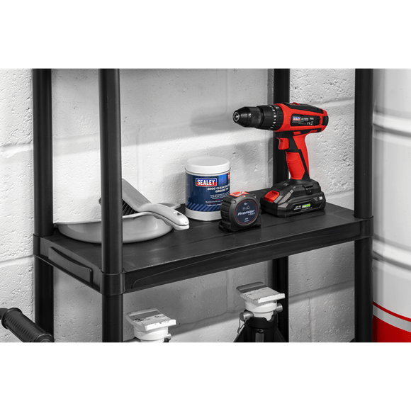 Sealey APPR5 ⏐ Plastic Racking Unit with 5 Shelves 25kg Capacity Per Level