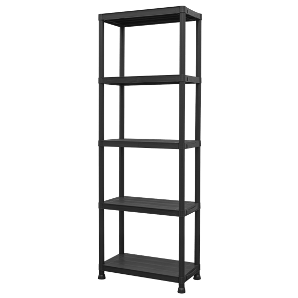 Sealey APPR5 ⏐ Plastic Racking Unit with 5 Shelves 25kg Capacity Per Level