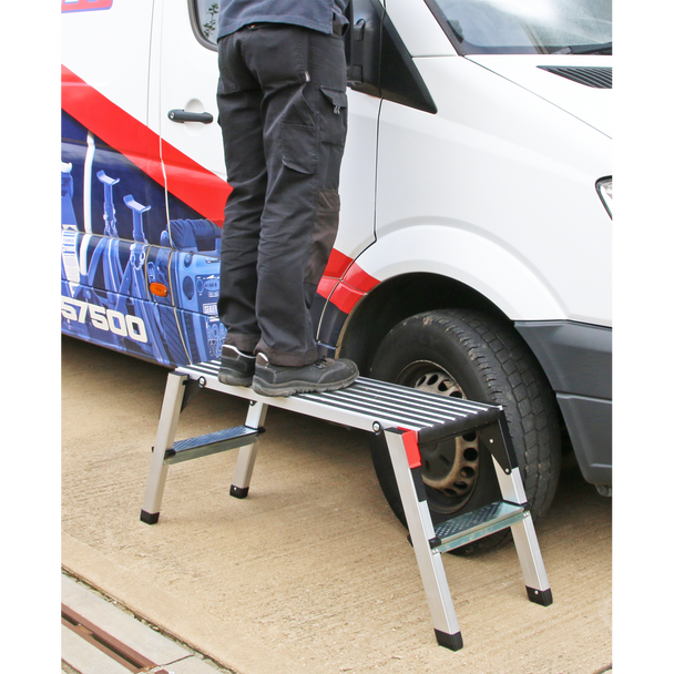 Sealey APS2 | Folding Platform 2-Tread Aluminium - EN 131-4