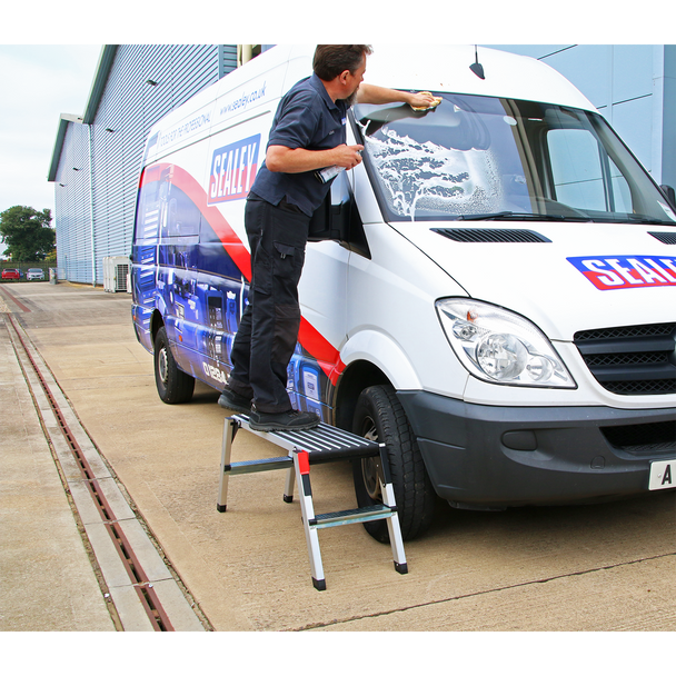 Sealey APS2 | Folding Platform 2-Tread Aluminium - EN 131-4
