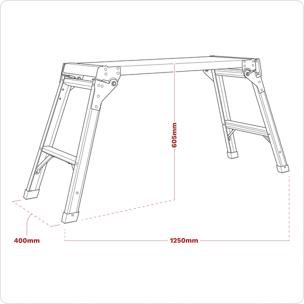Sealey APS2E | Folding Platform 2-Tread Aluminium - EN 131-4