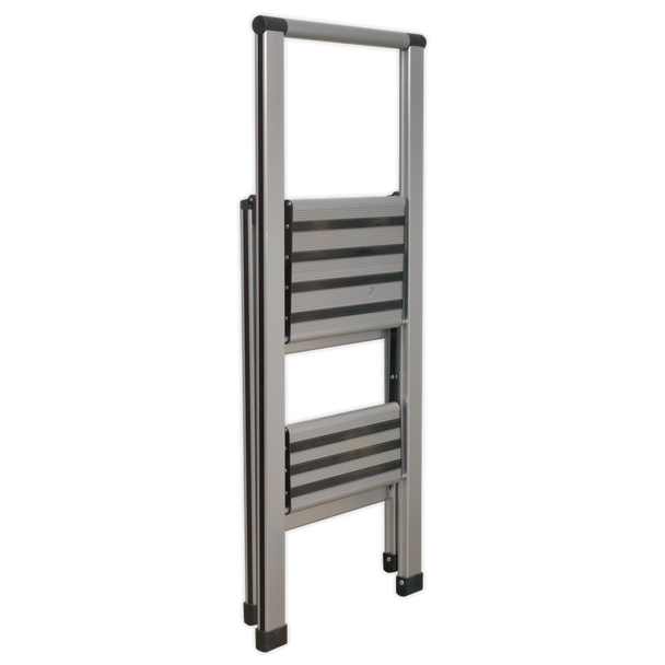 Sealey APSL2 | Professional Folding Step Ladder 2-Step Aluminium 150kg Capacity