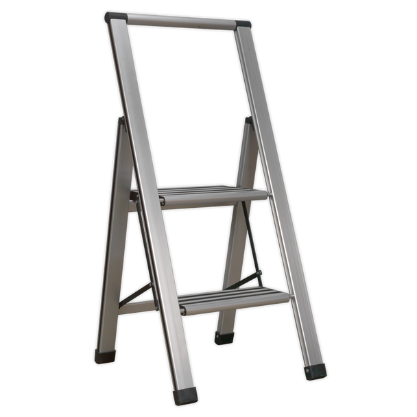 Sealey APSL2 | Professional Folding Step Ladder 2-Step Aluminium 150kg Capacity