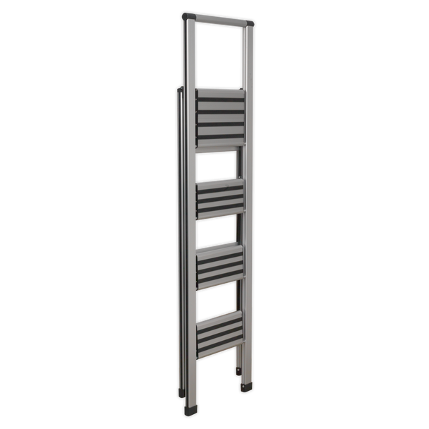 Sealey APSL4 | Aluminium Professional Folding Step Ladder 4-Step 150kg Capacity - EN 1483
