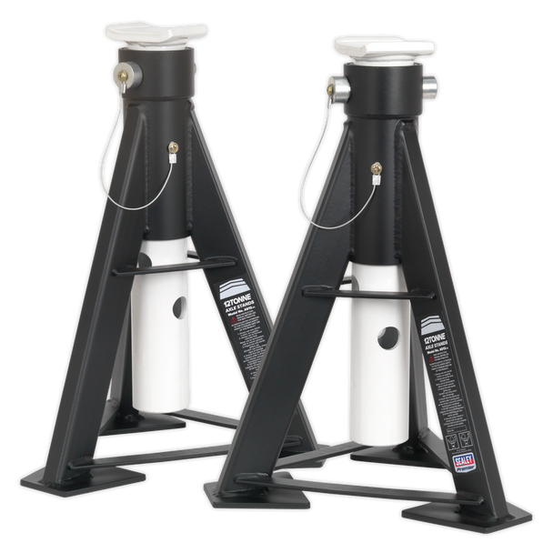 Sealey AS12 | Premier Axle Stands (Pair) 12 Tonne Capacity per Stand High Level