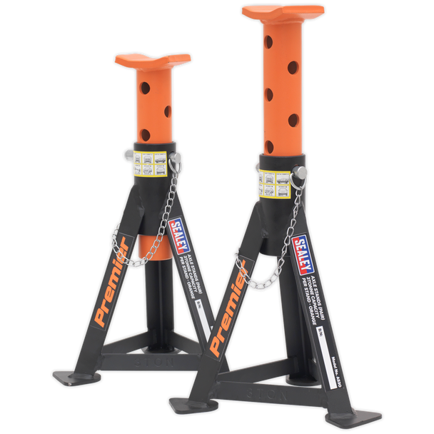 Sealey AS3O │Premier Axle Stands (Pair) 3 Tonne Capacity per Stand - Orange