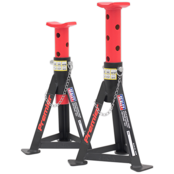 Sealey AS3R │ Premier Axle Stands (Pair) 3 Tonne Capacity per Stand - Red