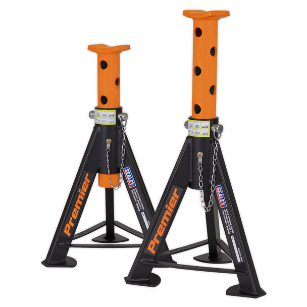 Sealey AS6O │Premier Axle Stands (Pair) 6 Tonne Capacity per Stand - Orange