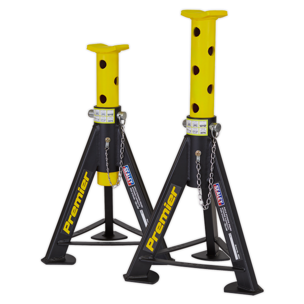 Sealey AS6Y │Premier Axle Stands (Pair) 6 Tonne Capacity per Stand - Yellow