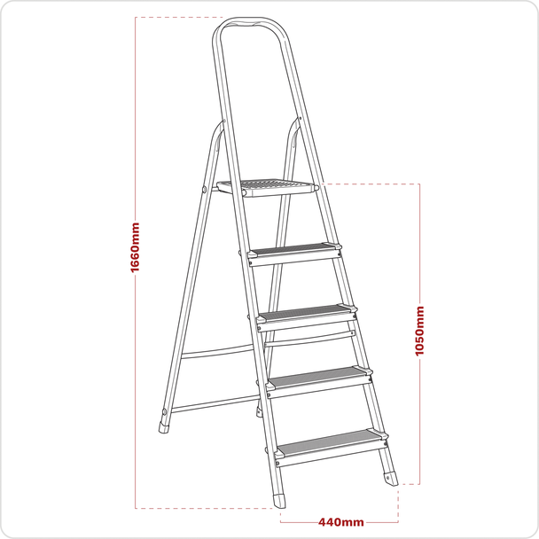 Sealey ASL5 | Step Ladder 5-Tread Aluminium - EN 131