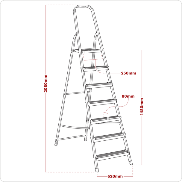 Sealey ASL7 | Step Ladder 7-Tread Aluminium - EN 131