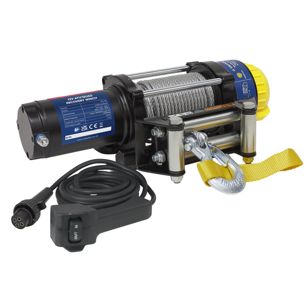 Sealey ATV2040 │ATV/Quad Recovery Winch 2040kg (4500lb) Line Pull 12V