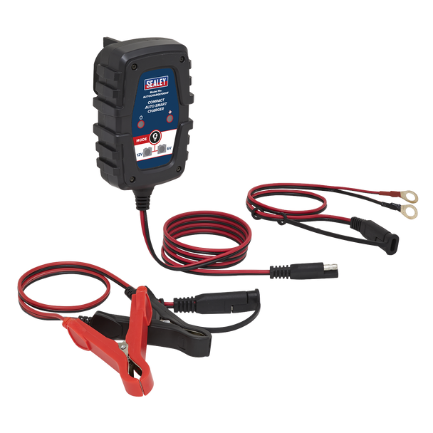 Sealey AUTOCHARGE100HF │6/12V Compact Smart Trickle Charger & Maintainer 1A