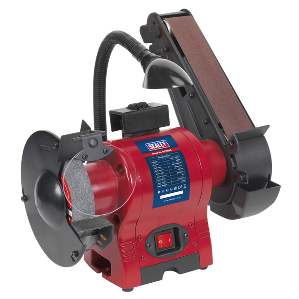 Sealey BG150BS | 150mm Bench Grinder with 50mm Belt Sander & Worklight 250W/230V