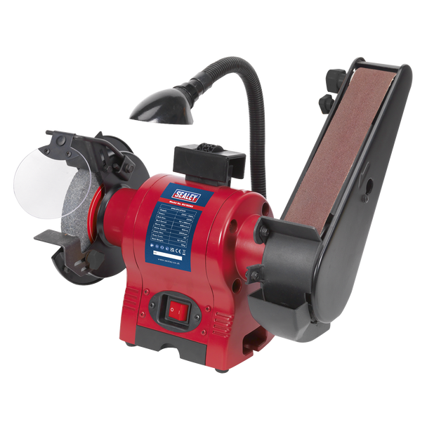 Sealey BG150BS | 150mm Bench Grinder with 50mm Belt Sander & Worklight 250W/230V