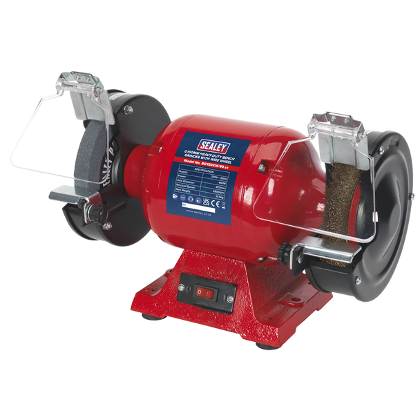 Sealey BG150XW/99 | Heavy-Duty 150mm Bench Grinder with Wire Wheel 450W/230V