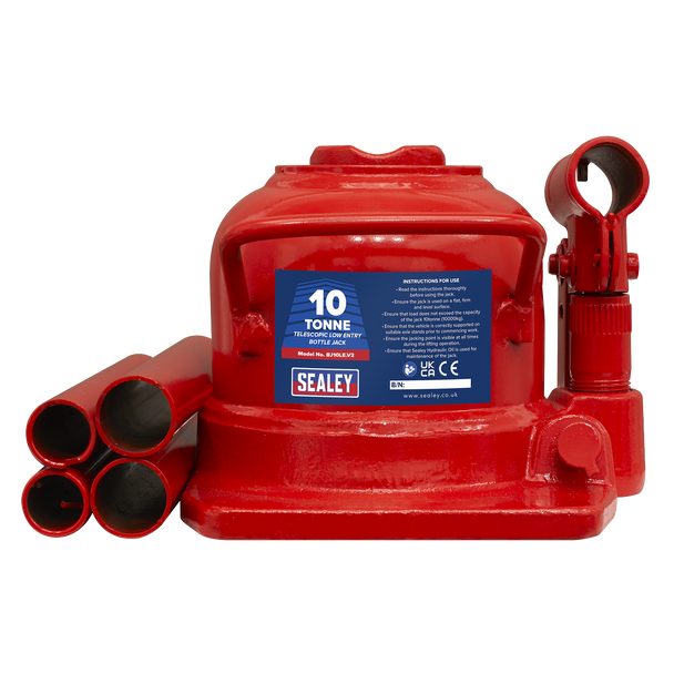 Sealey BJ10LE | Low Profile Telescopic Bottle Jack 10 Tonne