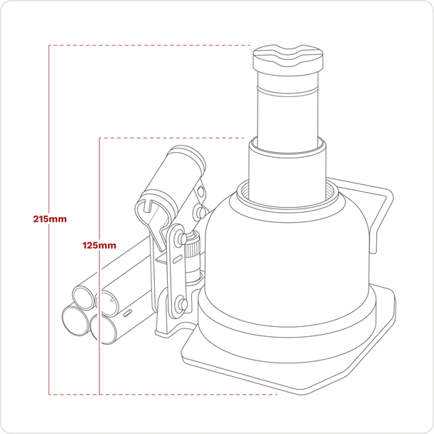Sealey BJ10LE | Low Profile Telescopic Bottle Jack 10 Tonne