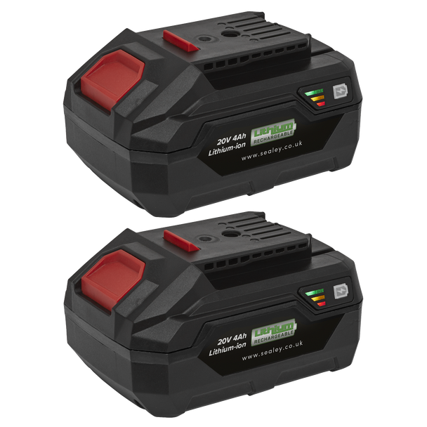 Sealey BK04 | SV20 Series Power Tool Battery 20V 4Ah - Pack of 2