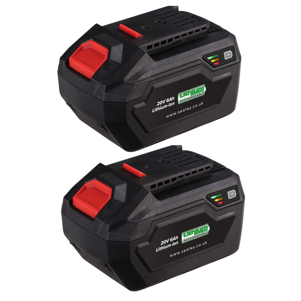 Sealey BK06 | SV20 Series Power Tool Battery 20V 6Ah - Pack of 2