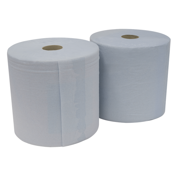 Sealey BLU400 | 2-Ply Blue Wiper Roll 400m x 260mm - Pack of 2