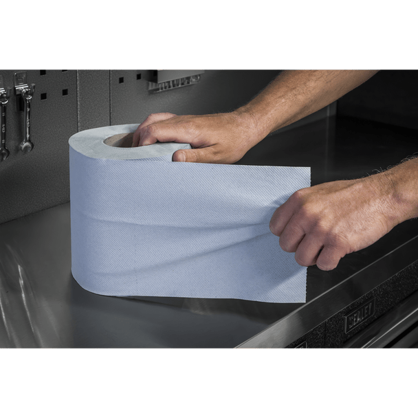 Sealey BLU60 | 2-Ply Embossed Blue Paper Roll 60m - Pack of 6