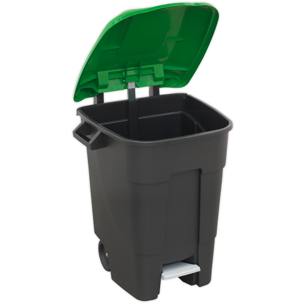 Sealey BM100PG | Refuse/Wheelie Bin with Foot Pedal 100L - Green